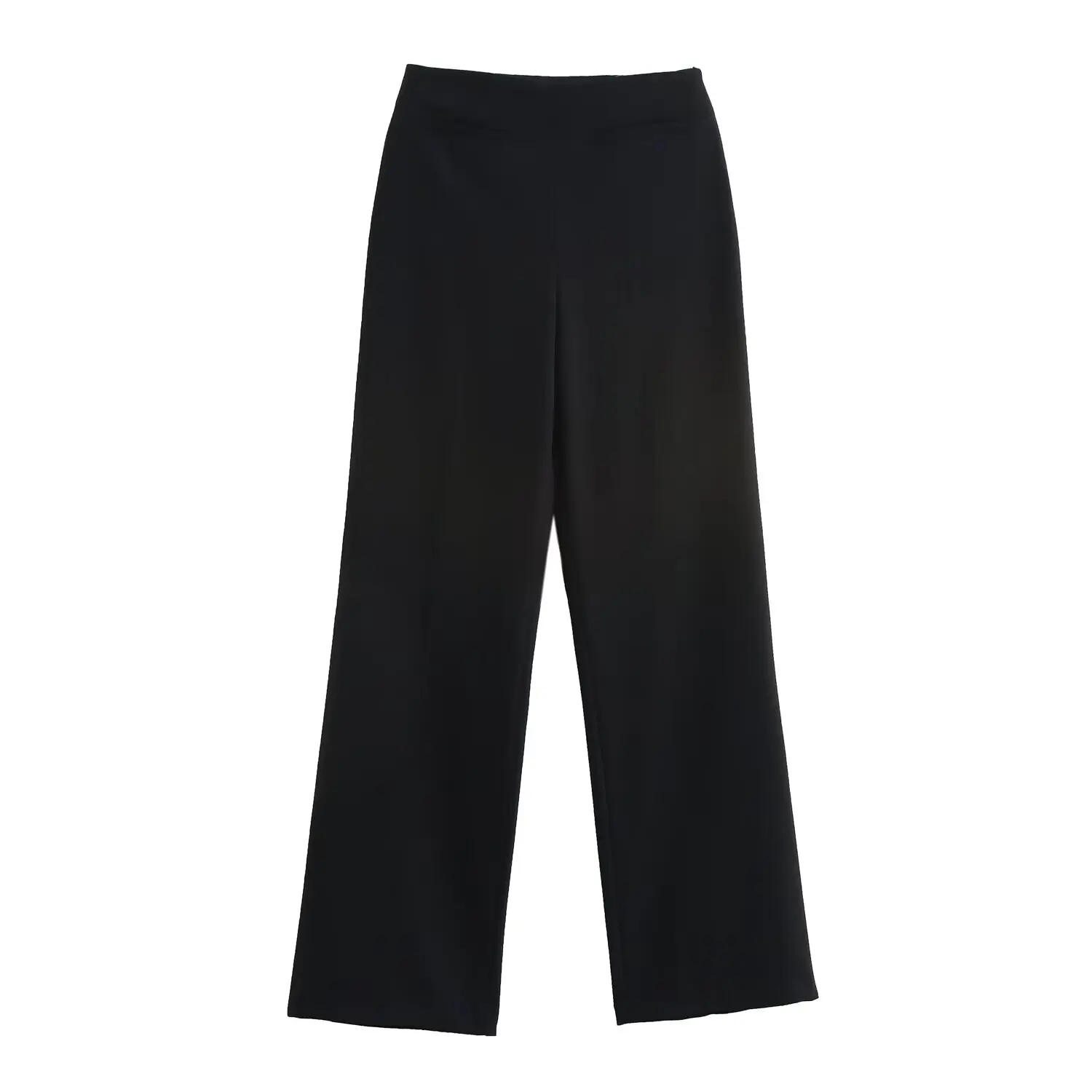 thumbnail image 1 of HH TRAF Nueva Moda Mujer Pantalones de Pierna Ancha Delgados de Cintura Alta Diseño Elegante de Bolsillo con Cremallera Pantalones Casuales Sueltos 3 Colores Mujer, 1 of 5