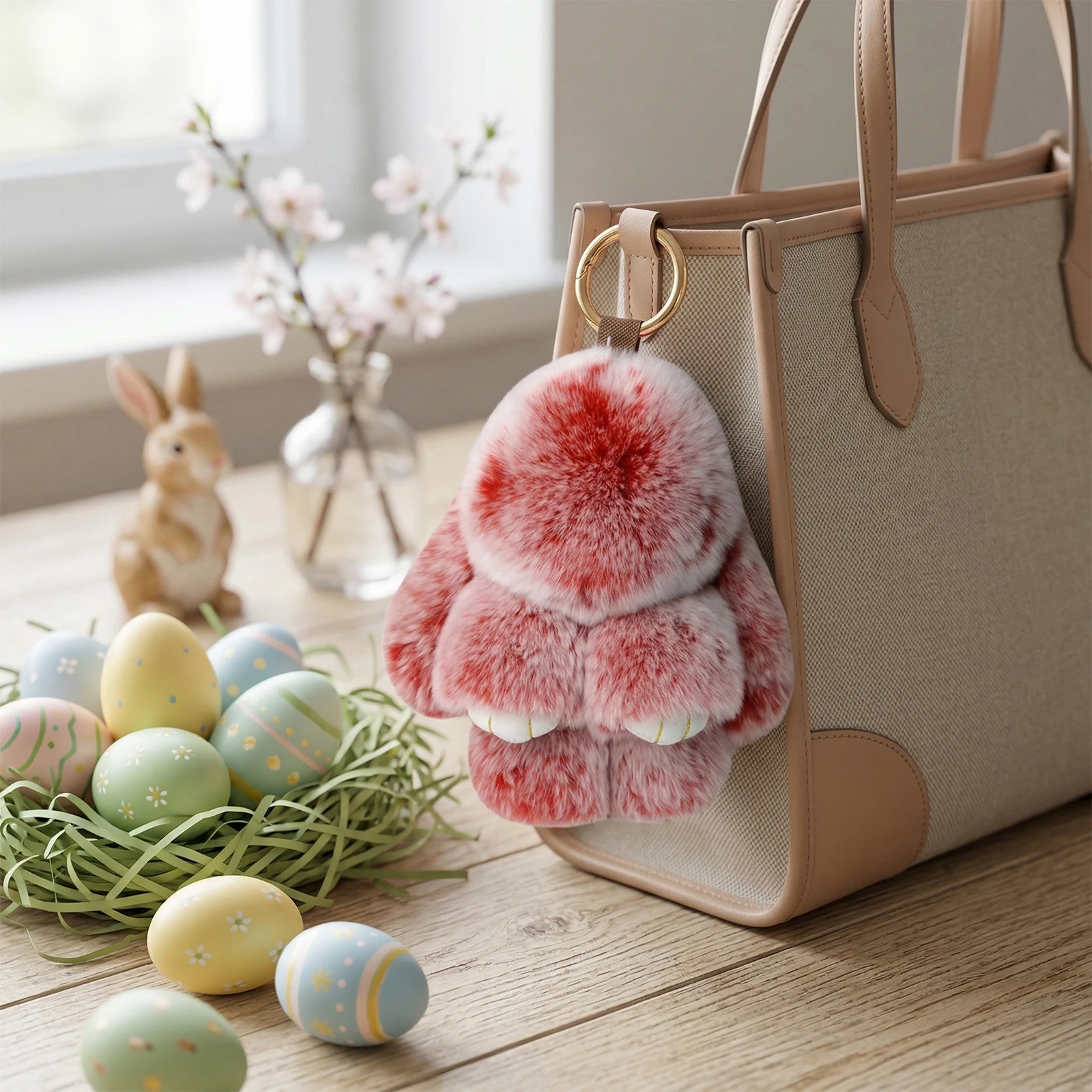 Soft Plush Rabbit Keychain with Gift Tin Box Bunny Doll Pendant Keychain Rabbit Charm Easter Gift for Women Girls Purse Decor - AliExpress 15