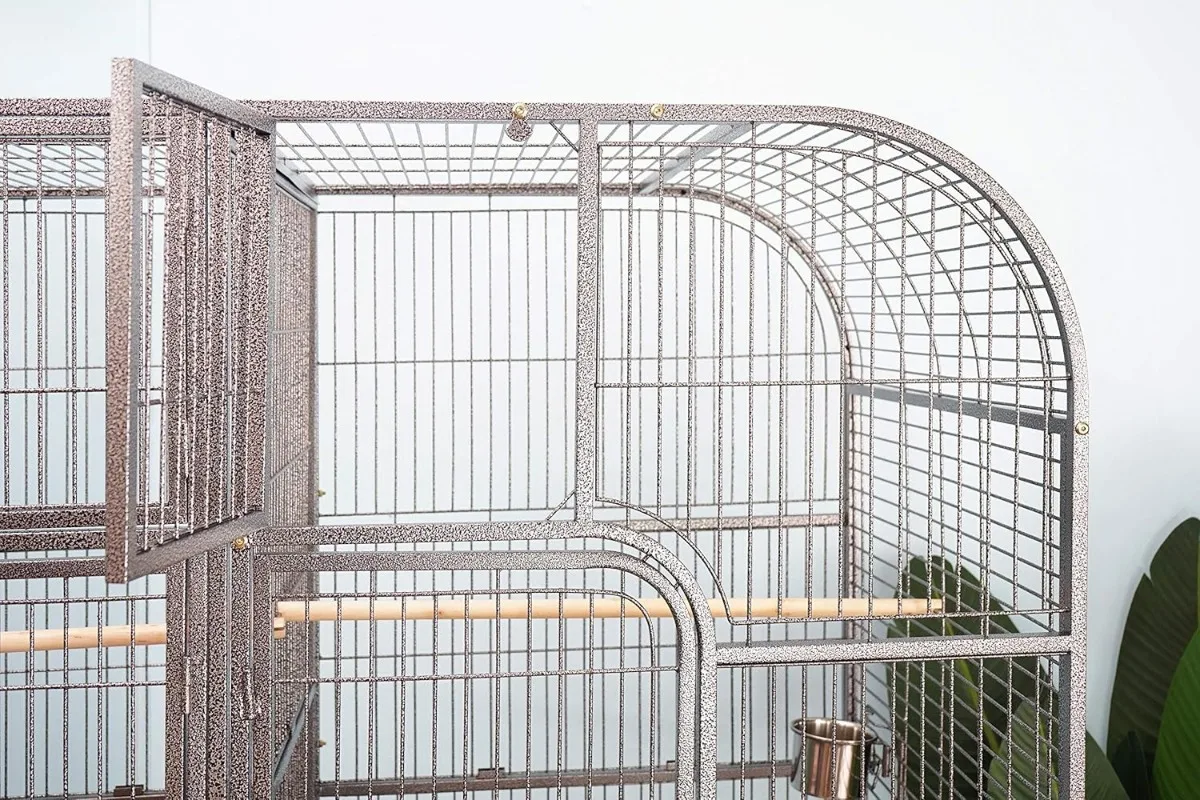 Double Cage with Center Divider for Bird Parrot Aviary W64xD32xH73 New Huge double size aviary Removable trays and grates