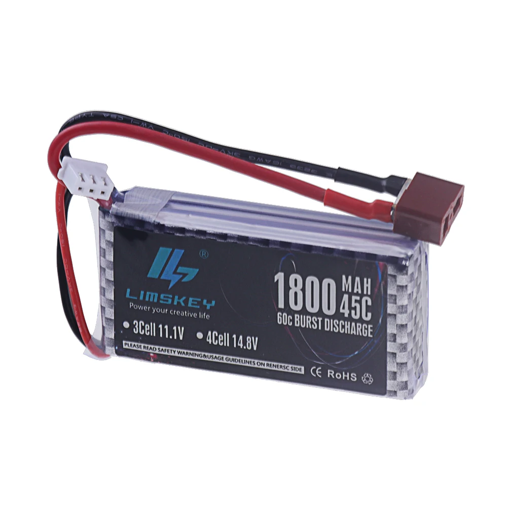 Batterie LiPo 1500mAh 3S 11.1V avec chargeur USB intégré, connecteurs XT30 et XT60