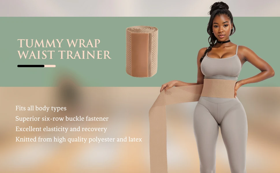 Description Picture 5 of itemWomen Waist Trimmer Belt Tummy Control Waist Cincher Wrap Abdomen Slimming Shaper Waist Bandage Wrap Trimmer Belt