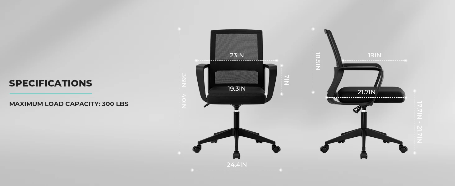 mesh chair promotes optimal airflow to keep you cool and focused.