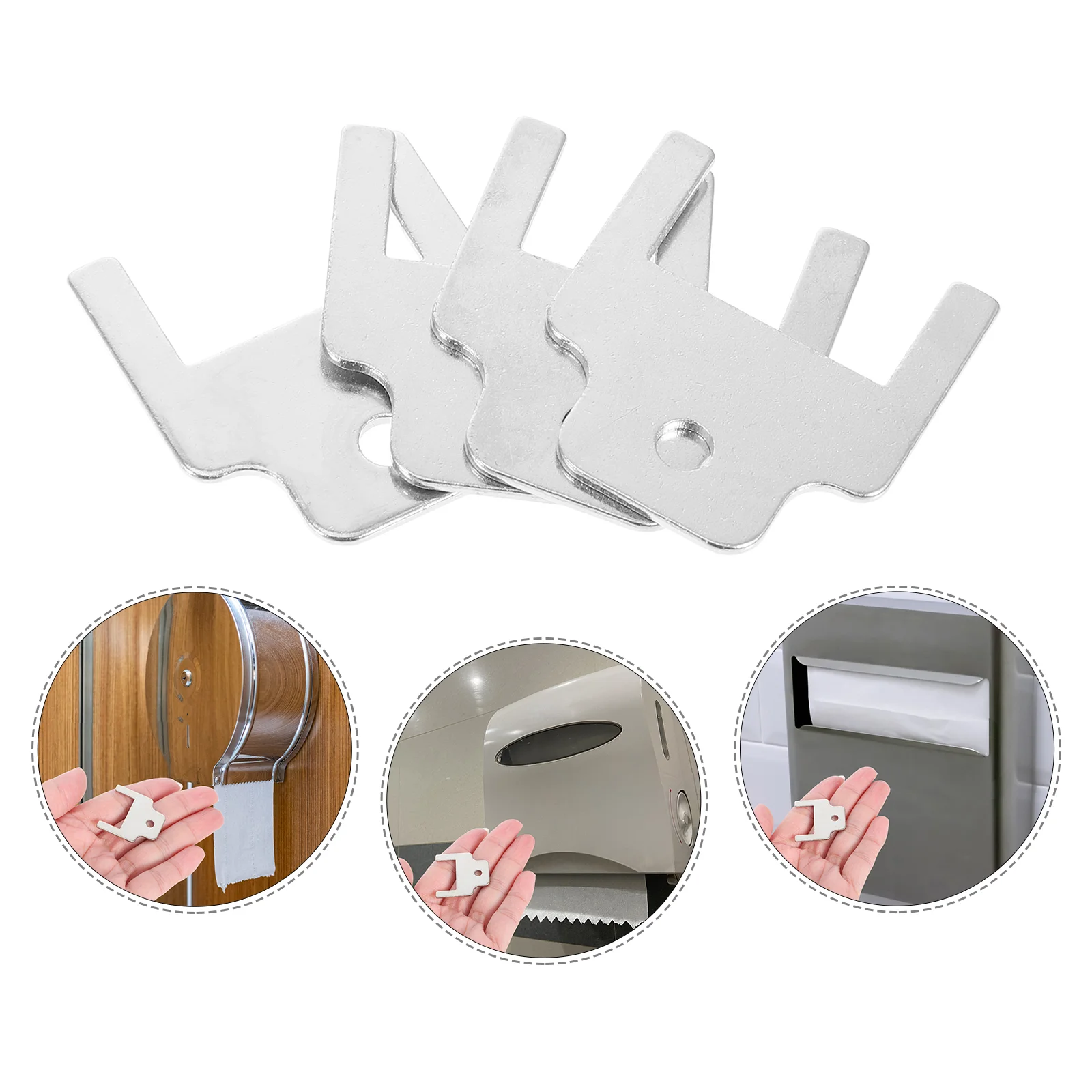 4 Pcs Paper Towel Dispenser Key Replacement Toilet Tissue Metal Napkin Silver Hand