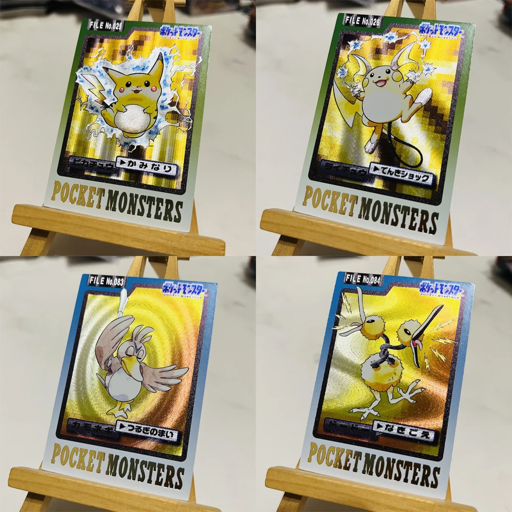 

18Pcs/set Pokemon Coarse Flash Cards First Generation Figure Card PTCG Pikachu Raichu Anime Game Collection Cards Gift Toys