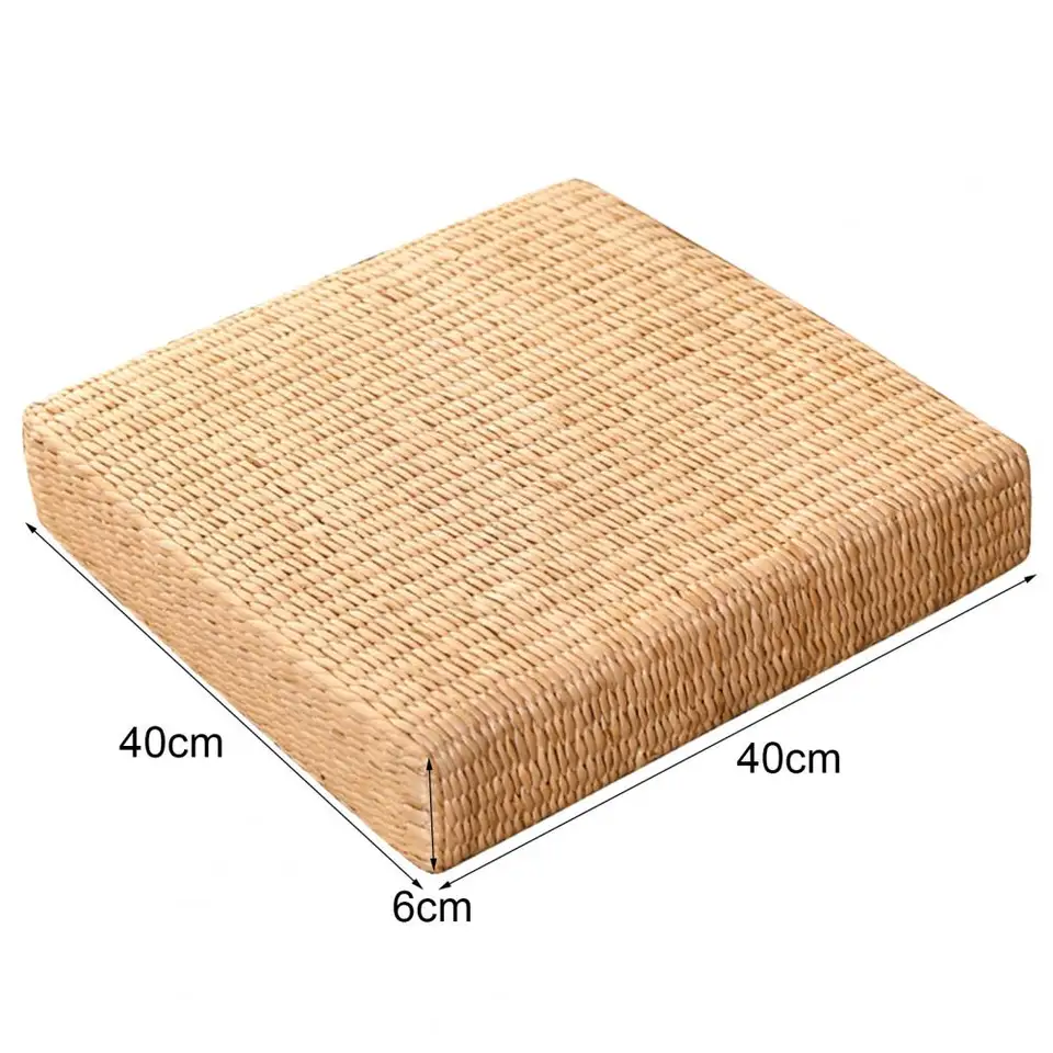 Cuscini Rotondi Per Sedie Pouf Rotondo In Paglia Naturale Stile Giapponese Da 20/30 Cm, Cuscino Tatami, Cuscino Per Yoga In Rattan, Cuscino Per Sedile Seduto Intrecciato Tappetino Eco Materiale Tifa