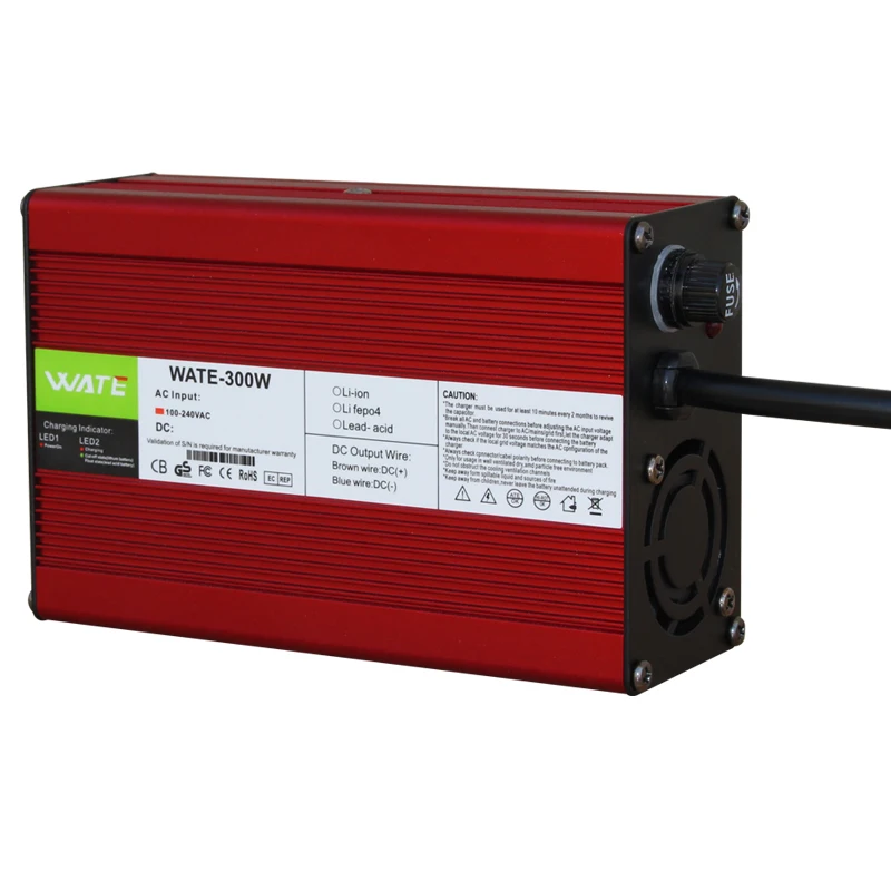 Battery Charger Battery Charger Adapter Charger Adapter Power Supply Adapter 54.6V 5A Charger 48V Li-ion Battery Smart Charger 13S 48V Li-ion Battery High Power Fan Aluminum Case