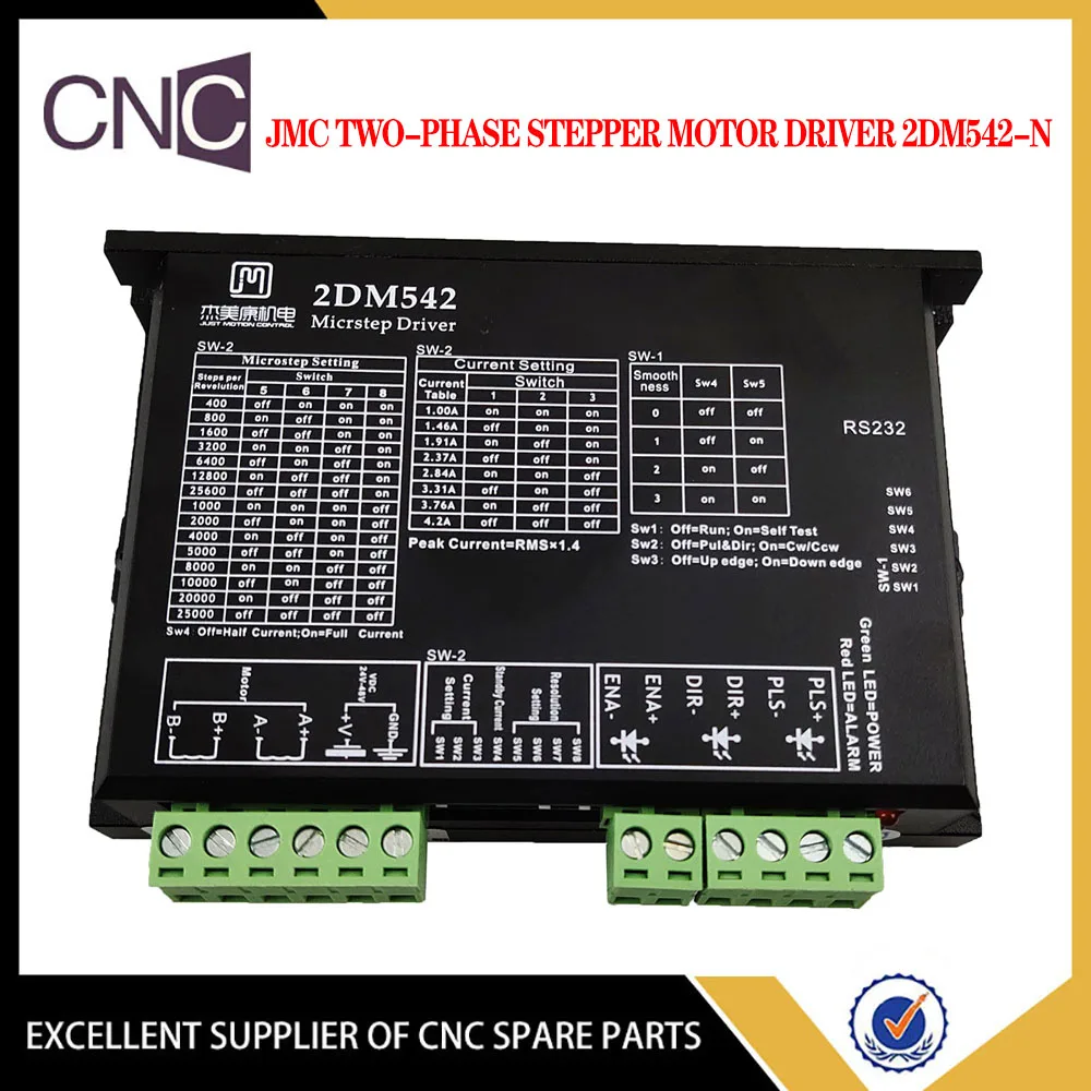 

JMC two phase stepper motor driver for 42mm 57mm motor 2DM542 DC 24-50v CNC kit