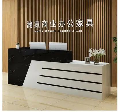 Simple modern front desk reception desk reception education and training bar corner paint cashier counter
