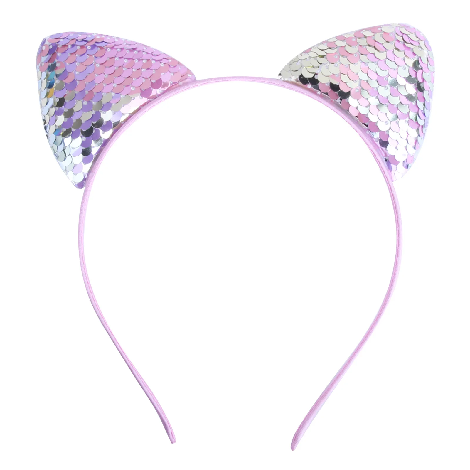 Katzenohren-Stirnbänder, wendbar, glänzendes Pailletten-Haarband, Kitty-Stirnband, glänzende Pailletten-Haarreifen für Frauen und Mädchen – Detail 11