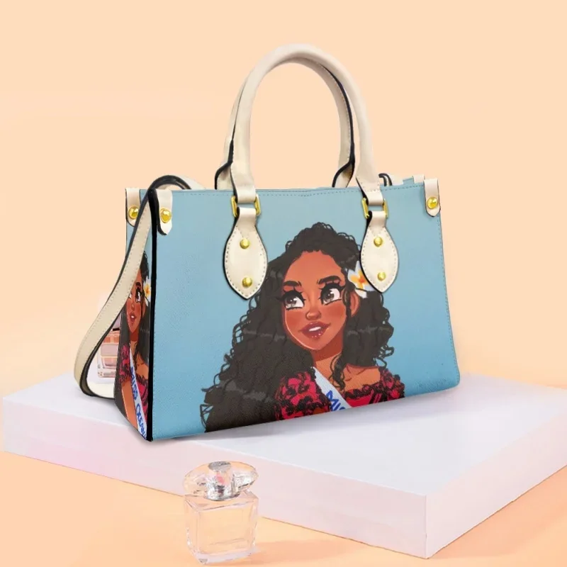 Black Art African American Girl On Demand Women Leather Handbags For Girls Ladies Crossbody Bag Wholesale Dropshipping Hot Sales