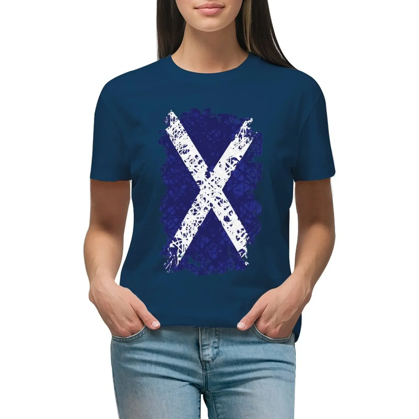 

Flag of Scotland T-shirt funny summer top Women's clothing