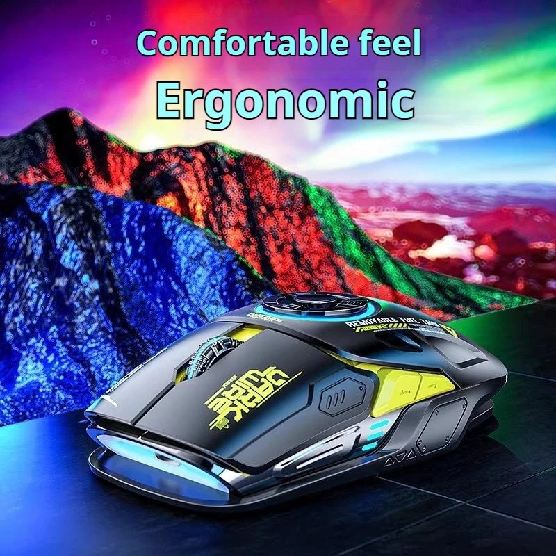 H530 Wireless Mouse 2.4g Bluetooth Decompression Mouse Rgb Light Effect Type-C Rechargeable Laptop Office Gaming Household