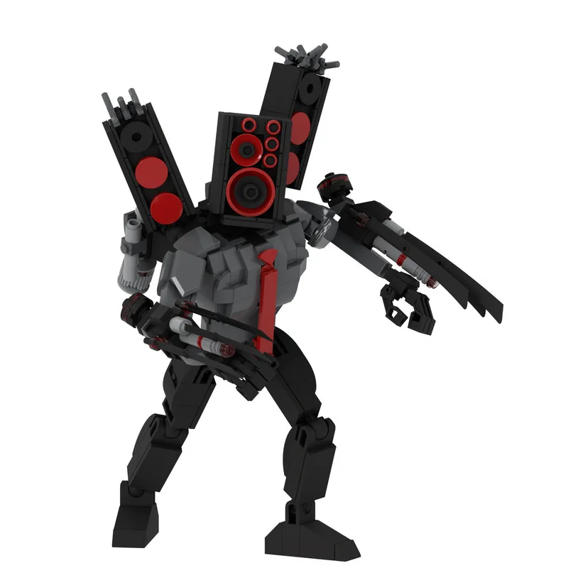 Skibidi-Toilet Building Blocks Toy, Titãs, Clockman, Drillman