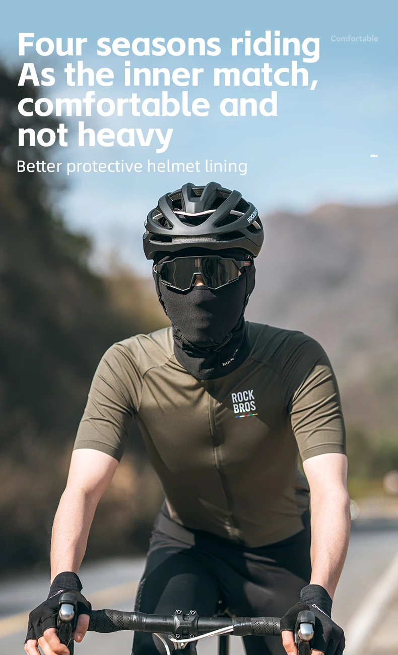 ROCKBROS Fahrrad-Vollgesichtsmaske für Frühling, Sommer, Herbst, Winter, Herren und Damen, Anti-UV-Sonnenschutz, Fahrrad, Radfahren, Mütze, Schals, Maske – Detail 3