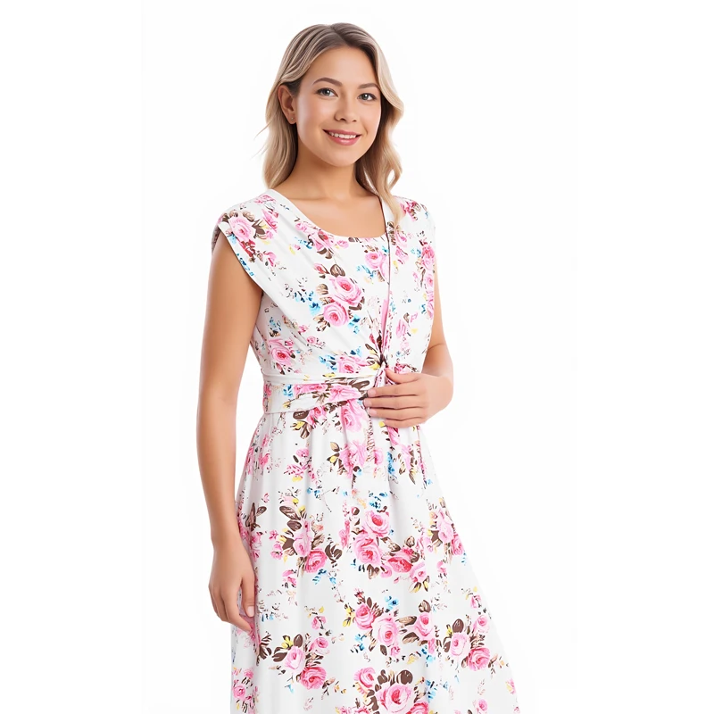 Breastfeeding Dress for Postpartum Women Sleeveless Maternity Clothes Beach Knee-Length Pregnant Women Dress Wear Summer 16 S96b15144ca5d4643b170d013186c6ac87