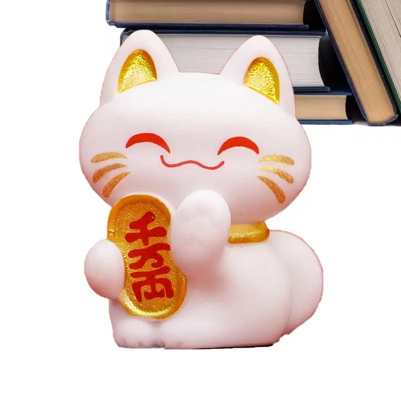 Lucky Fortune Cat Maneki Neko Fortune Cat Figurine Da Collezione Lucky Feng Shui Cat Statue For Living Room Desk Cabinet Awarding
