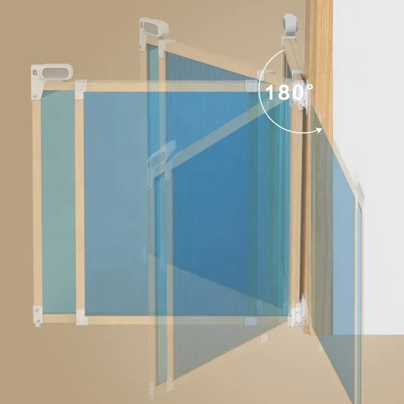 Security Protection Fully Open Sliding Door Railing Child Fence Playard Playpen Door Fence Safety Baby Gate