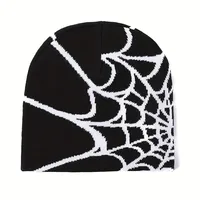 Spider Web Pattern Jacquard Knit Hat, Autumn/winter, Warm, Y2k Style, Fashionable, Unisex, Suitable For Outdoor Activities, Hall - Image 3