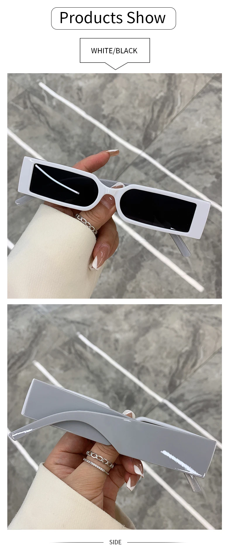 Rectangle Fashion Sunglasses Man Hip Hop Vintage Designer Black Shades Sun Glasses Small Frame Personality UV400 Eyewear_voghion.com