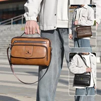Sac bandoulière homme WEIXIER en PU, grande capacité, multi-poches, sac à main, sac à bandoulière, sac de voyage d'affaires, sac de voyage en plein air 4