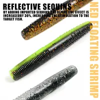 SAMOLLA Floating Worms Bass Fishing Lure Soft Plastic Artificial Bait Ned Wacky Rig Tpe Floating Weightless Leurre Souple Wobble 2