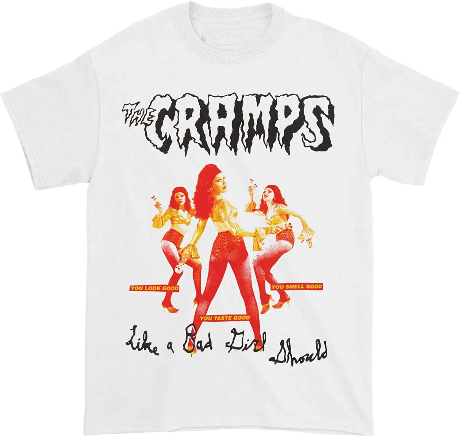 La Fascia Dei Crampi Come Una Cattiva Ragazza Dovrebbe T-Shirt Bianca Da Uomo S-234Xl Mm1086 Maniche Lunghe O Corte