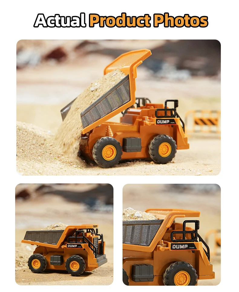 ZWN 1:64 RC Modellauto Ferngesteuerter Bagger Muldenkipper Gabelstapler Legierung Kunststoff Simulations-Baufahrzeug Spielzeug für Kinder – Detail 21