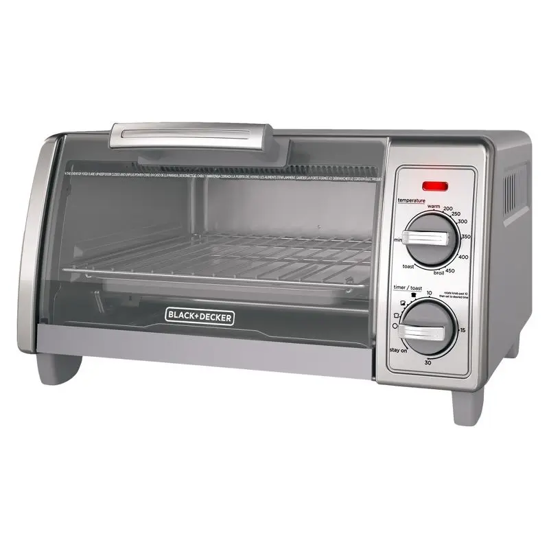 Modern 4-Slice Toaster Oven in Sleek Silver Finish