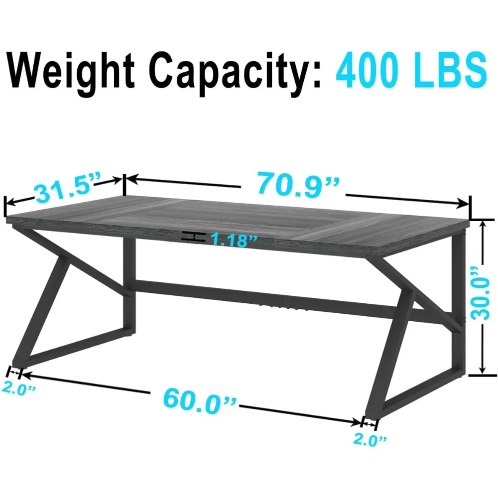 Ljustra Extra Long Computer Desk - Side View