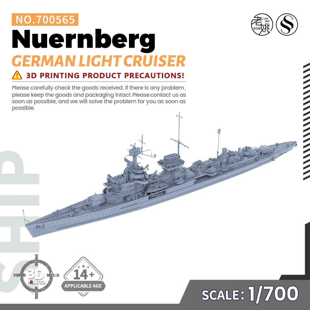 

SSMODEL SS700565 1/700 Military Model Kit German Nuernberg Light Cruiser