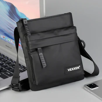 Borse a tracolla a tracolla per uomo Borsa a tracolla con cerniera in pelle PU casual Borsa per telefono mini a tracolla semplice Borsa a tracolla laterale maschile