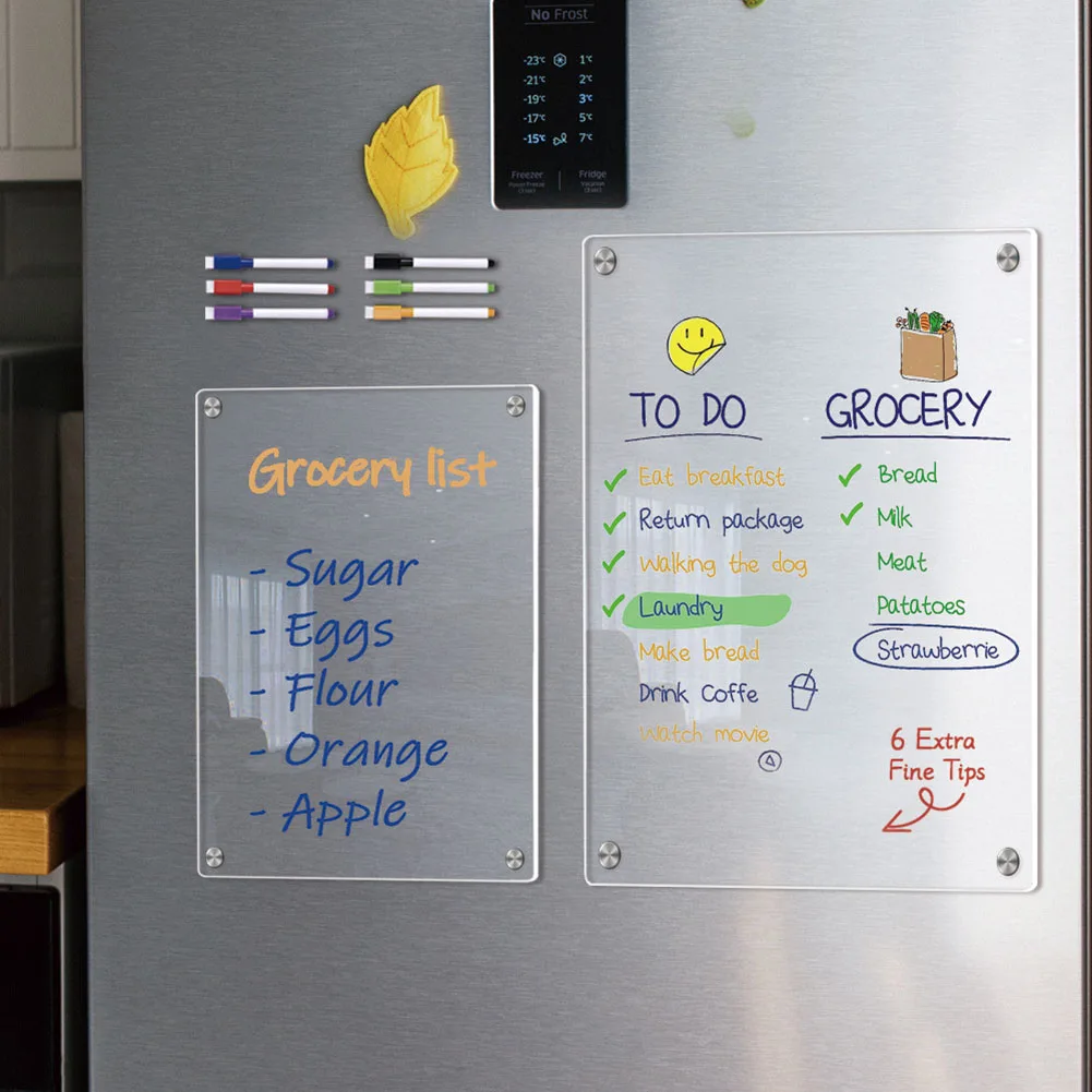 Magnetic Calendar Fridge Message Board Reusable Dry Erase Board For Home