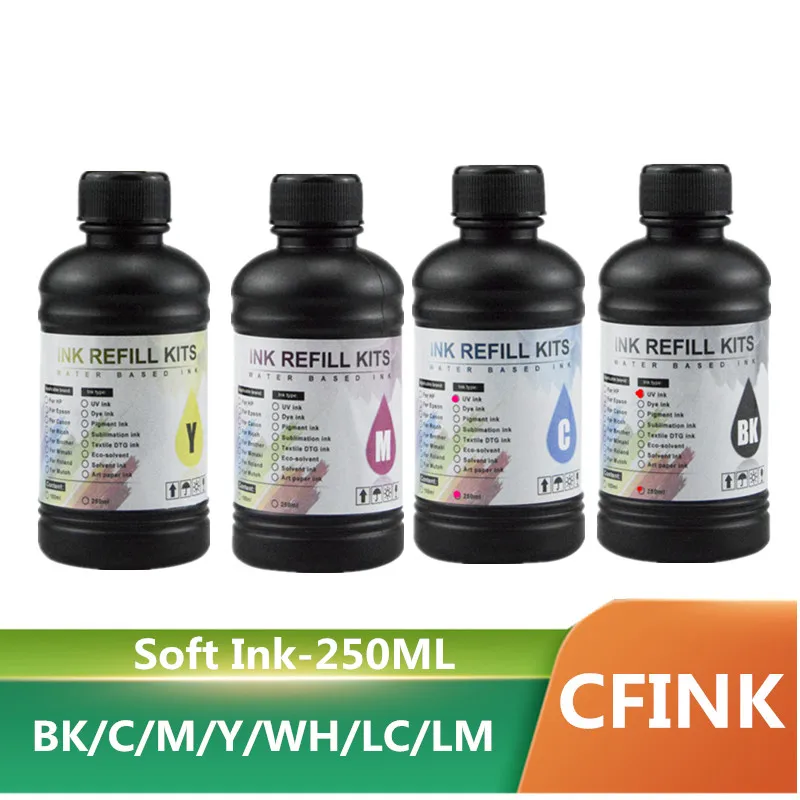 Soft Ink 250ml/Bottle LED UV Ink for DX4 DX5 DX6 Printhead Epson L800 L805 R1390 R1400 R1410 4800 i3200 Universal UV Printer inkjet printer ink printer uv ink