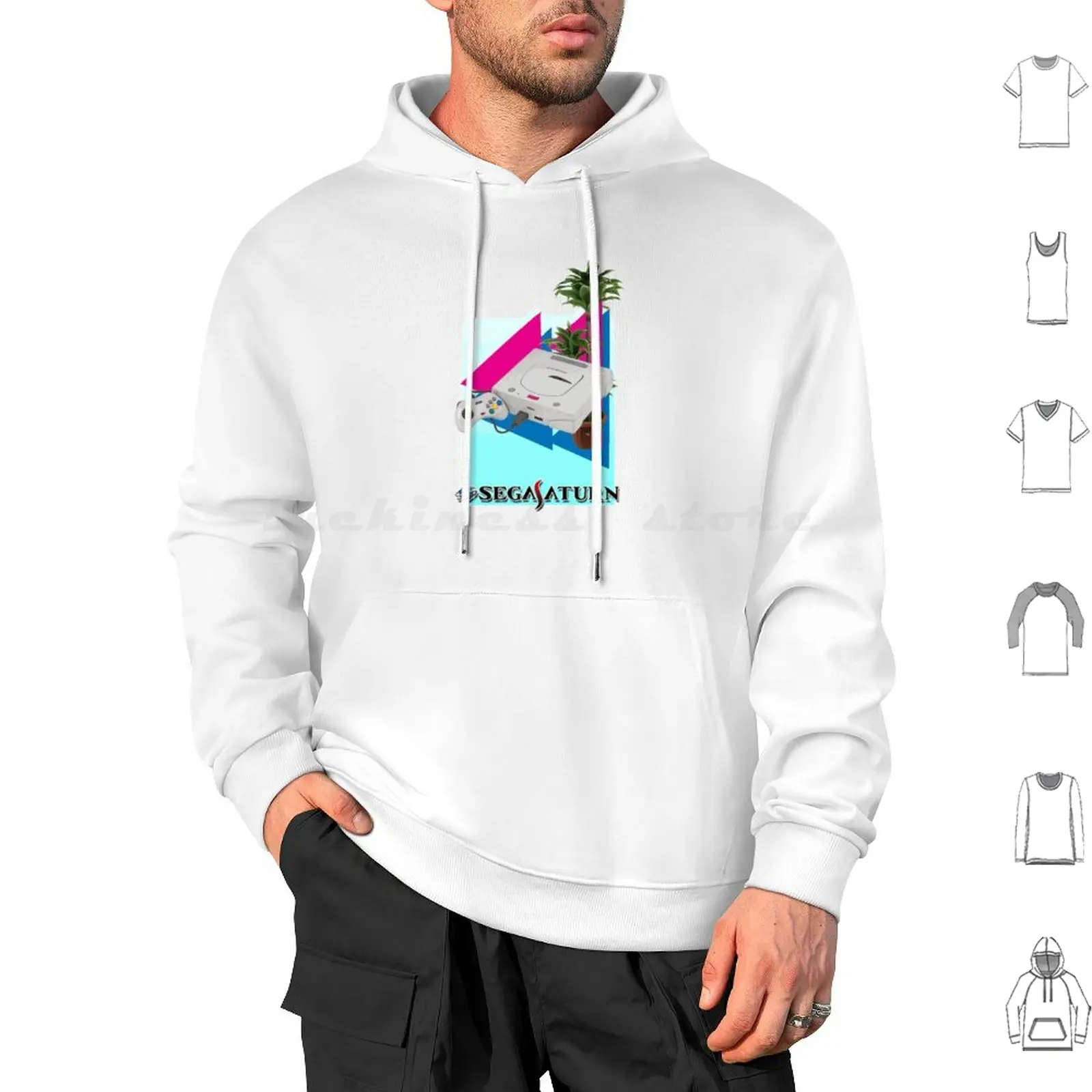 S E G A Felpe Con Cappuccio Manica Lunga Saturn Retro Estetica Vaporwave Wave Saturn V A P O R W A V E Videogioco Vaporwave Video