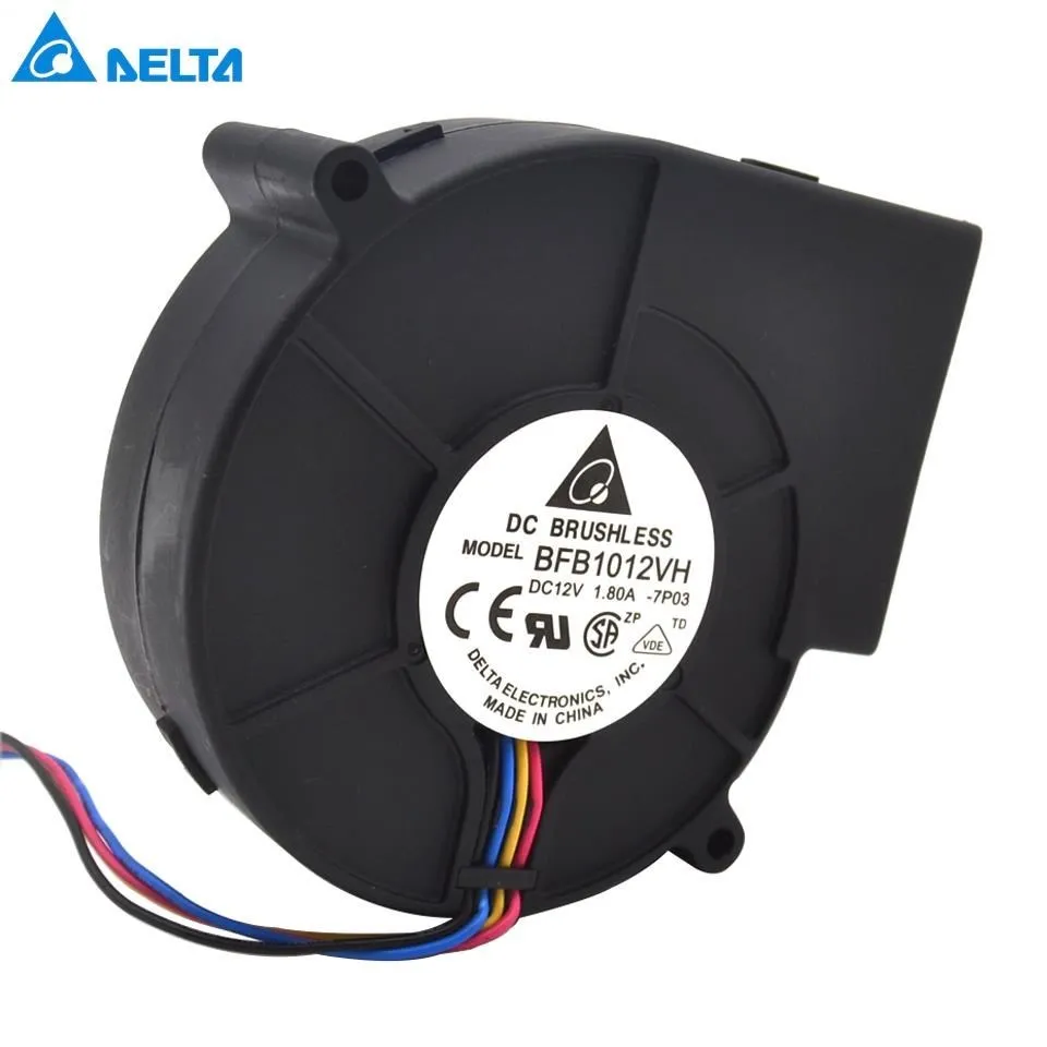 Ventilador de Refrigeração Centrífuga Turbo para Delta Bfb1012vh 12v Capacidade de Vento 1.80a 97x97x33 mm 9733