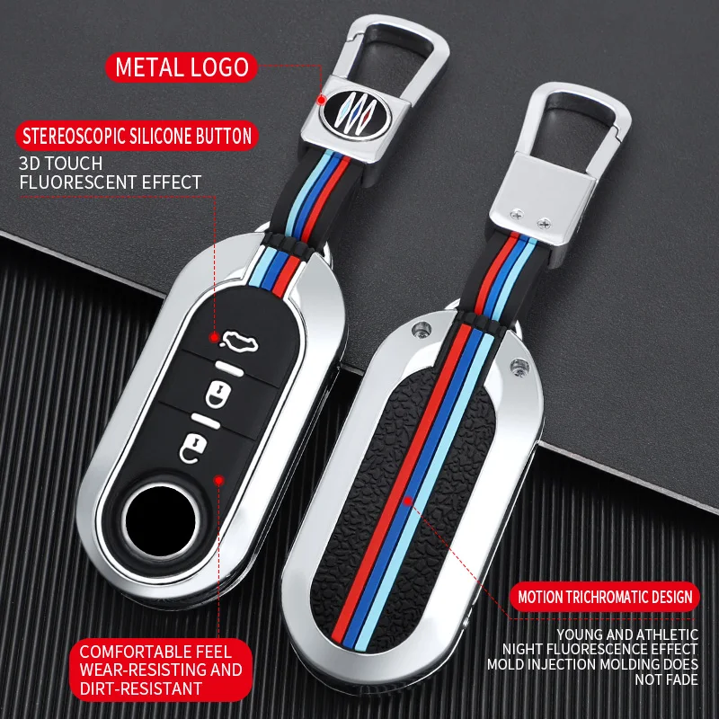 Custodia per chiave auto in lega di zinco Shell Fob per FIAT 500 Ducato panda Punto 500L lancia musa per Citroen jumper per Peugeot Boxer - S96b259bc00d545ad948b9d065a600f74Z