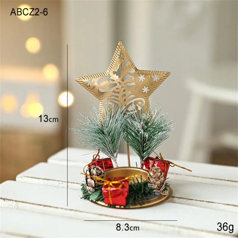 thumbnail image 1 of Adornos de mesa de Año Nuevo, regalo de Navidad, decoración para el hogar, candelabro navideño 2025, árbol de alce de Papá Noel, candelabro de hierro dorado, 1 of 5