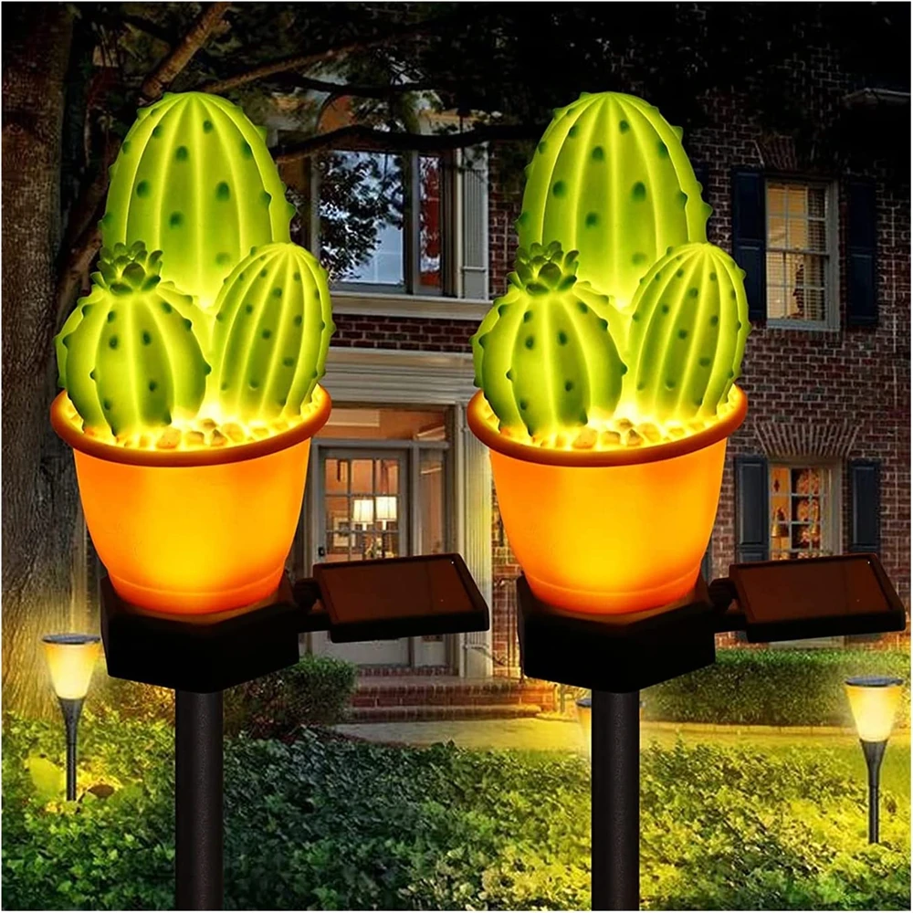 

Solar Pineapple Cactus Lawn Lamp Garden Plant-Shaped Landscape Lights Ourtdoor IP65 Waterproof for Patio Courtyard Path Decor