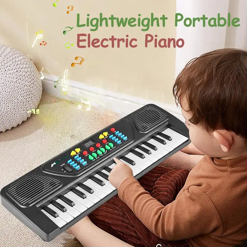 Kids Piano Keyboard 37 Keys Desktop Electronic Piano Portable Electronic For Beginners With Microphone