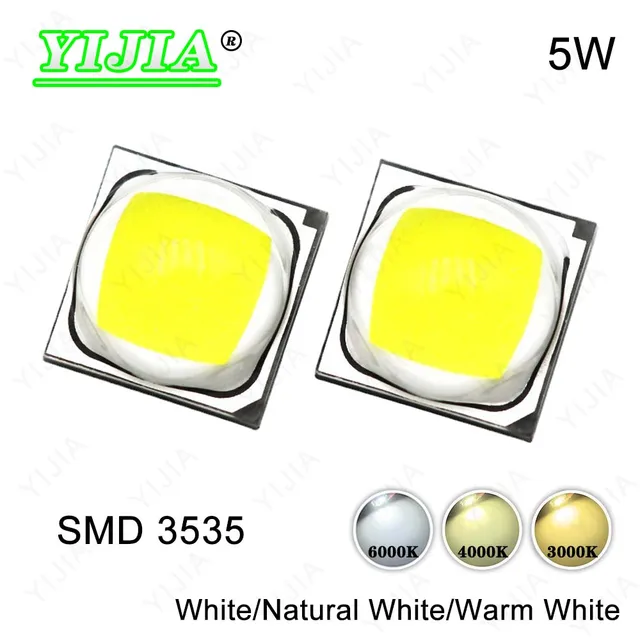 10pcs High Quality 5W LED Light Beads Warm Natural White 3000K 4000K 6500K SMD 3535 Chips For Car lights Flashlights Desk Lamps