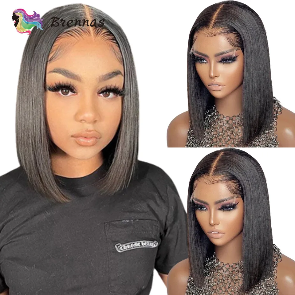 

Straight Short Bob Wig 13x4 Lace Front Human Hair Bob Wigs Malaysian Pre Plucked Virgin Hair Glueless Wear And Go Wigs For Woman