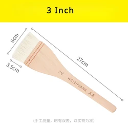 Flat Paddle Paint Brush with Long Handle for Oil and Acrylic Paints (3  Inch)