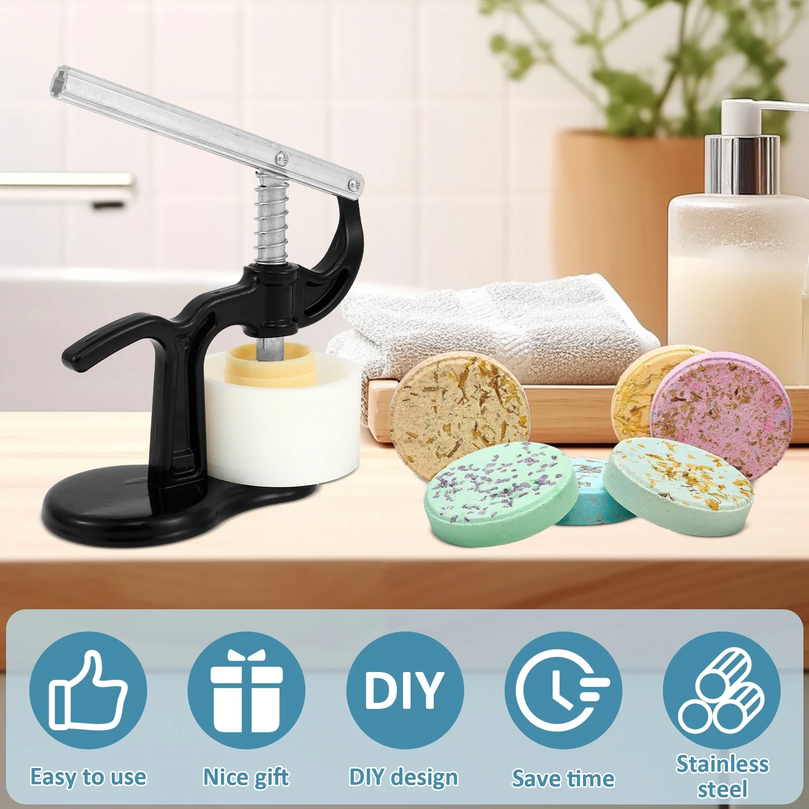 Bath Bomb Press Mold Set Bath Bomb Mold Press Kit DIY Machine Maker for Making Spa Fizzy Bombs Supplies