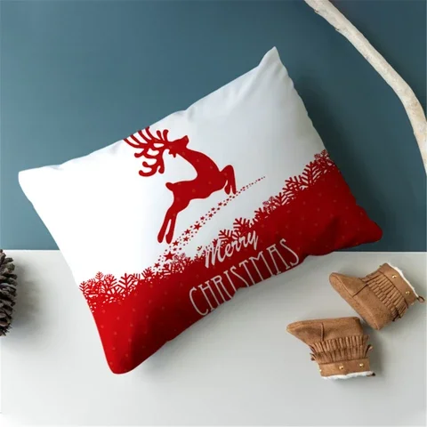 

2022 Merry Christmas Pillow Case For Home Sofa Window Seat Decorative Throw Pillows Covers Xmas Rectangle Cushion Cover 30*50cm