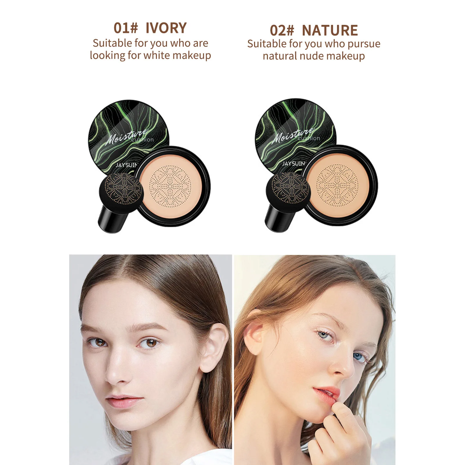 Collagen BB Cream Mushroom Head Air Cushion Foundation CC Cream Liquid Concealer Brightening Oil-control Makeup Cosmetics