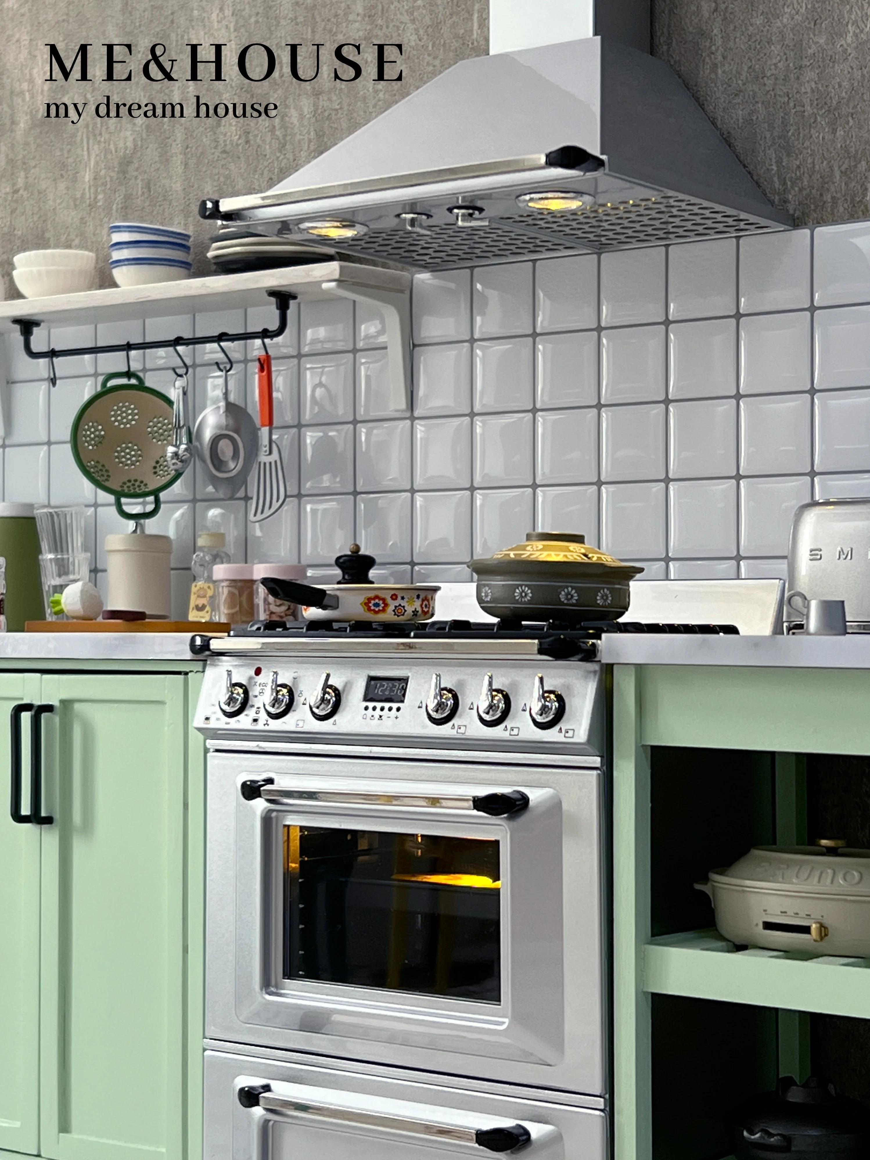 1/6 Doll House Model Furniture Accessories Mini Model Stove and Range Hood 6