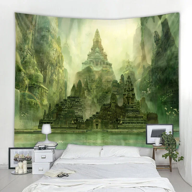 3D Fantasy Castle Background Decoration Tapestry
