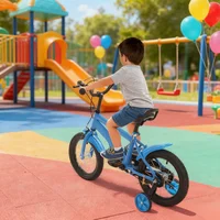 Vélo pour enfants de 14 pouces-vélo d'apprentissage pour enfants pour débutants, vélo manuel pour enfants à hauteur de siège réglable bleu/noir 3