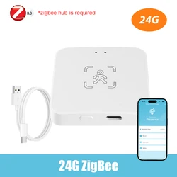 Smart WiFi/Zigbee Human Presence Motion Sensor with MmWave Radar and Microwave Detection, DC5V-Powered (24G Zigbee)