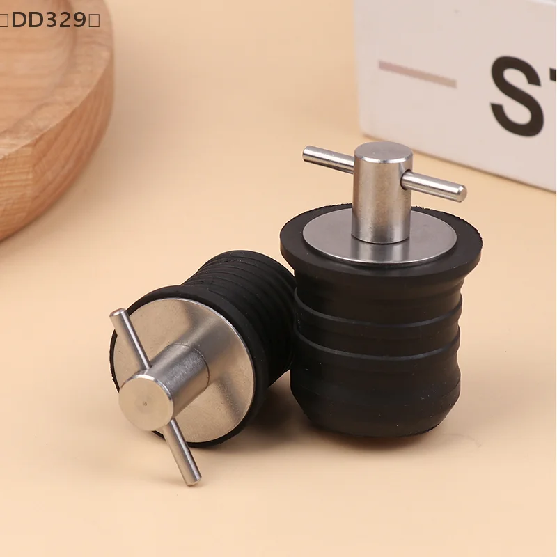 〔DD329〕25MM/32MM T-Handle Drain Plug Twist-Turn Marine Boats Drain Plugs Rubber Plugs With Stainless Steel Handle Boats